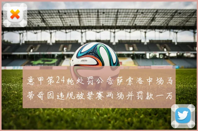 意甲第24轮处罚公告萨索洛中场马蒂奇因违规被禁赛两场并罚款一万欧元